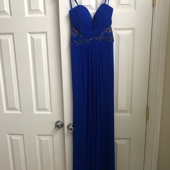 Xscape Full-length Cobalt Gown - Picture 6 of 7